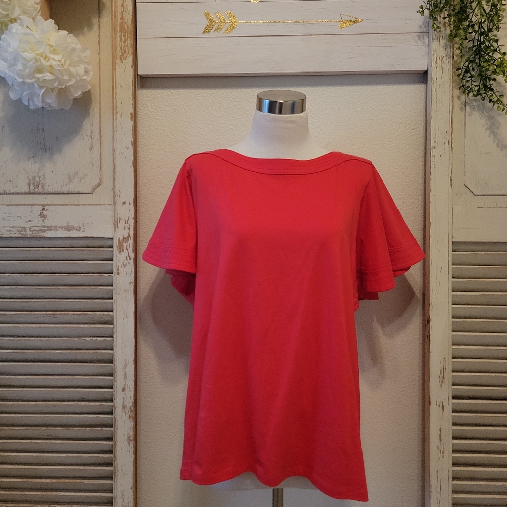 Ann Taylor women's orange short sleeves top, XL